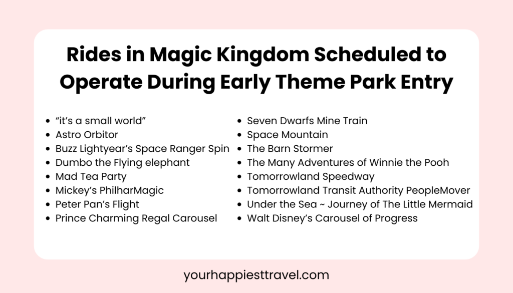 Magic Kingdom Early Theme Park entry