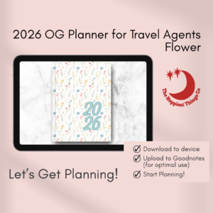 DIGITAL 2026 OG Planner for Travel Agents Flower (Not Printable)