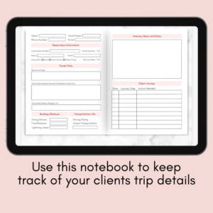 DIGITAL Client Notebook (for use with digital planner for travel agents)