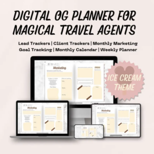 DIGITAL OG 2026 Planner for Travel Agents Ice Cream (Not Printable)